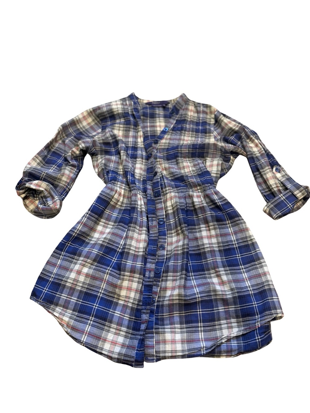 Y2K Miley Cyrus Blue Plaid Button-Front Shirt